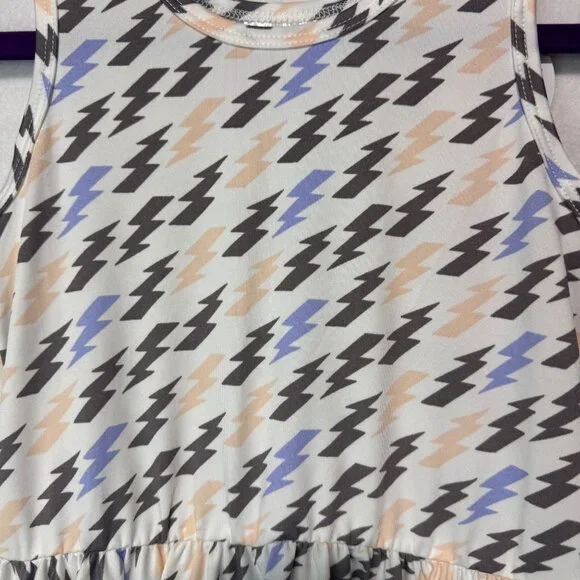 Dotdotsmile Dress Size 7 Tank Lighting Bolts Print New With Tags - Picture 2 of 5